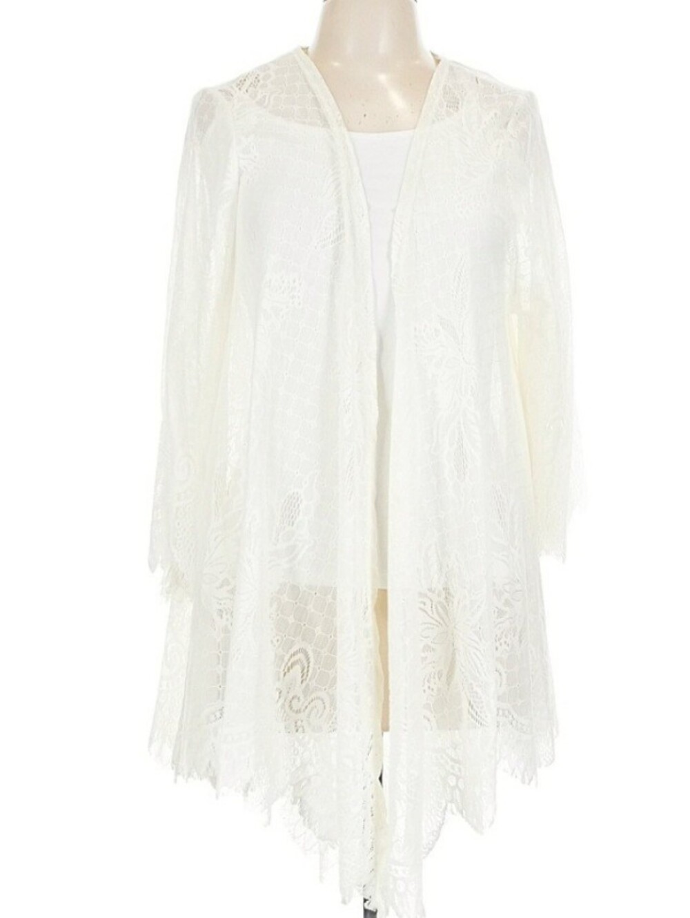 Dress Up Beautiful Lace Kimono Sz L EUC